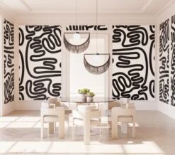 Infinito© Mural Wallpaper In Black + Creme 8 Infinito© Mural Wallpaper In Black + Creme -Drop It Modern Sales infinito black creme rendering