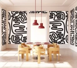 Infinito© Mural Wallpaper In Black + White -Drop It Modern Sales infinito black white rendering