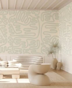 Infinito© Mural Wallpaper In Succulent -Drop It Modern Sales infinito succulent renderingcrop