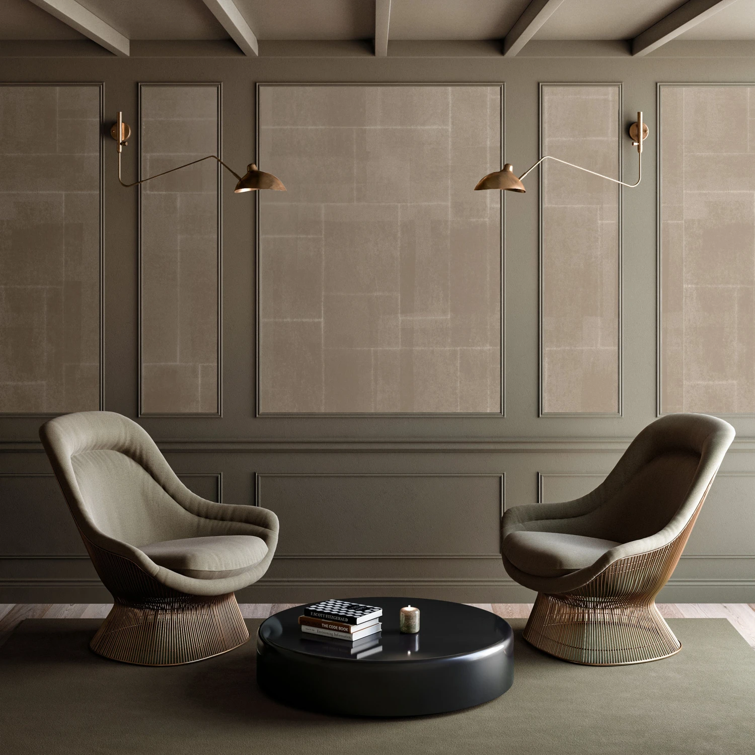 Jigsaw© Mural Wallpaper In Mocha 4 Jigsaw© Mural Wallpaper In Mocha - Image 4