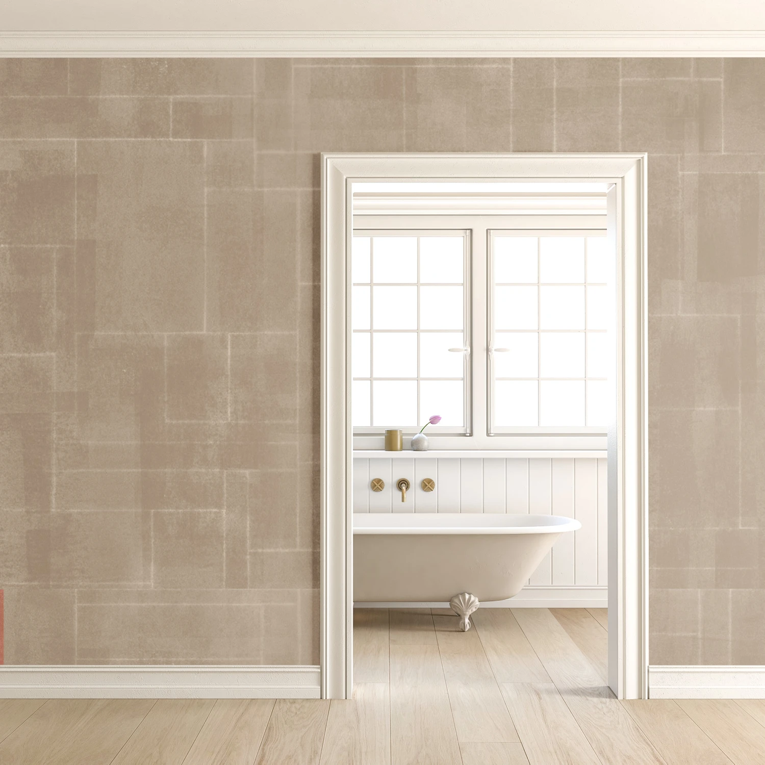 Jigsaw© Mural Wallpaper In Mocha 9 Jigsaw© Mural Wallpaper In Mocha - Image 9