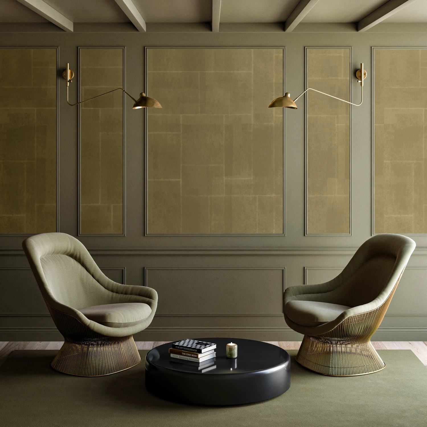 Jigsaw© Mural Wallpaper In Moss 7 Jigsaw© Mural Wallpaper In Moss - Image 7