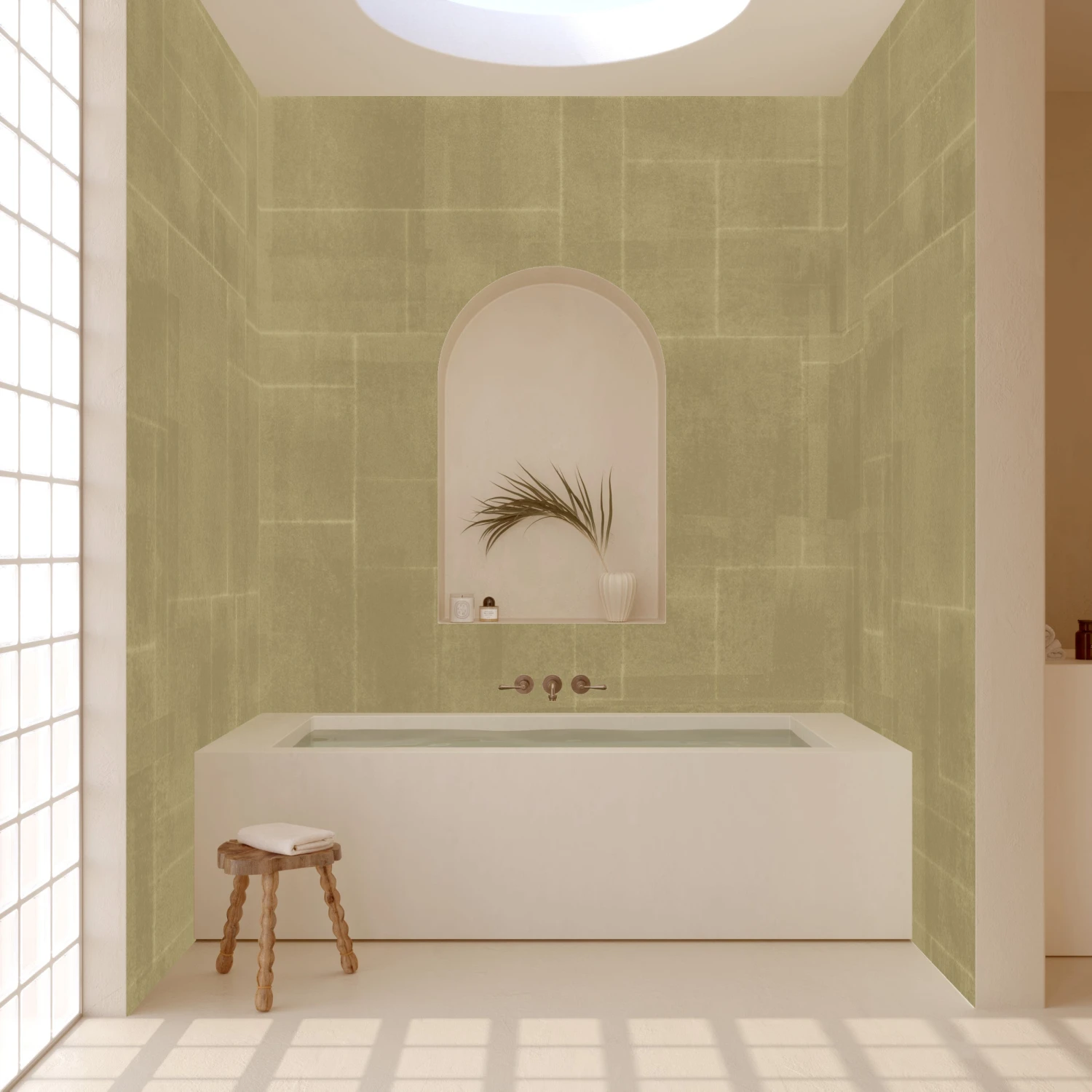 Jigsaw© Mural Wallpaper In Moss 5 Jigsaw© Mural Wallpaper In Moss - Image 5