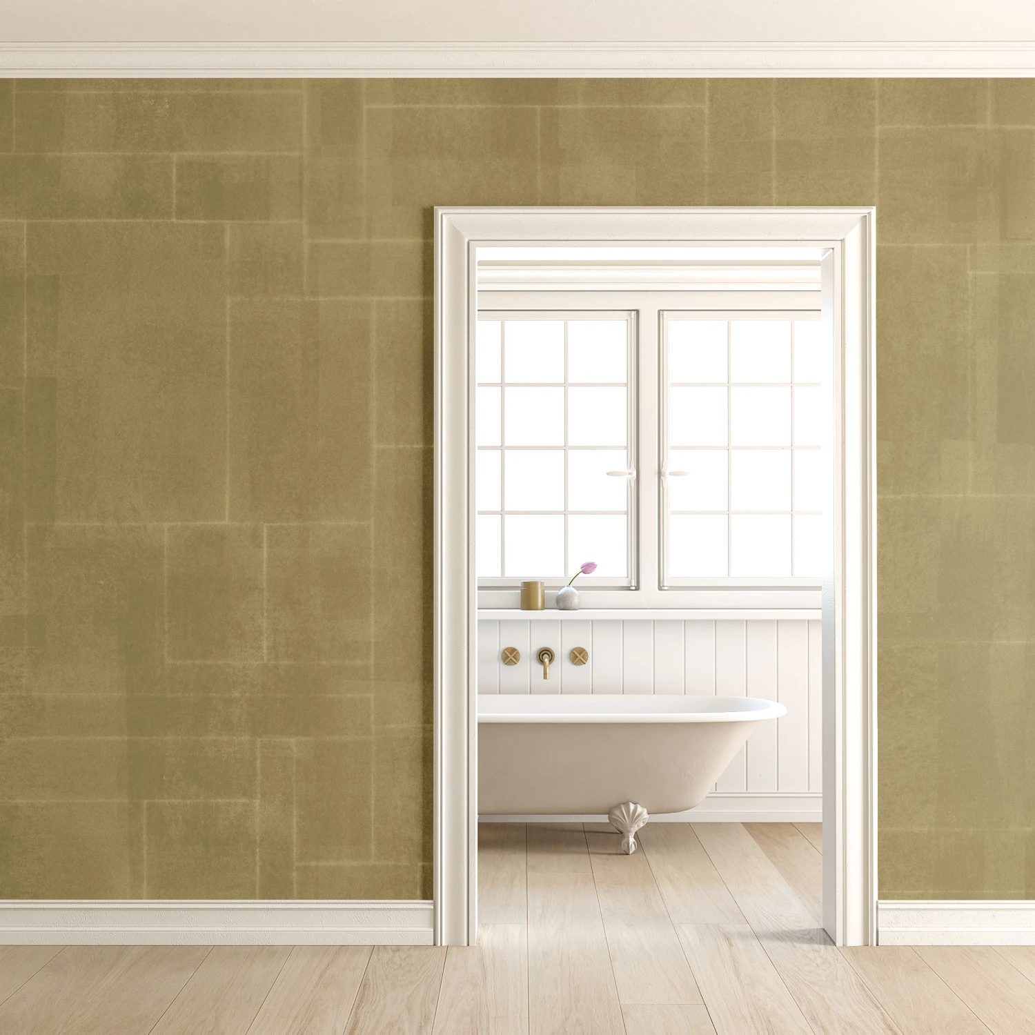 Jigsaw© Mural Wallpaper In Moss 9 Jigsaw© Mural Wallpaper In Moss - Image 9