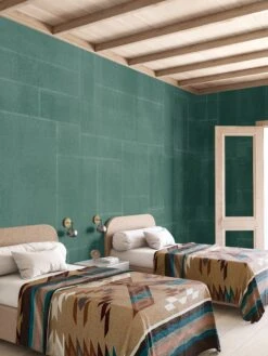 Jigsaw© Mural Wallpaper In Teal 21 Jigsaw© Mural Wallpaper In Teal -Drop It Modern Sales jigsaw render teal 08