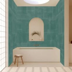 Jigsaw© Mural Wallpaper In Teal 19 Jigsaw© Mural Wallpaper In Teal -Drop It Modern Sales jigsaw render teal 10