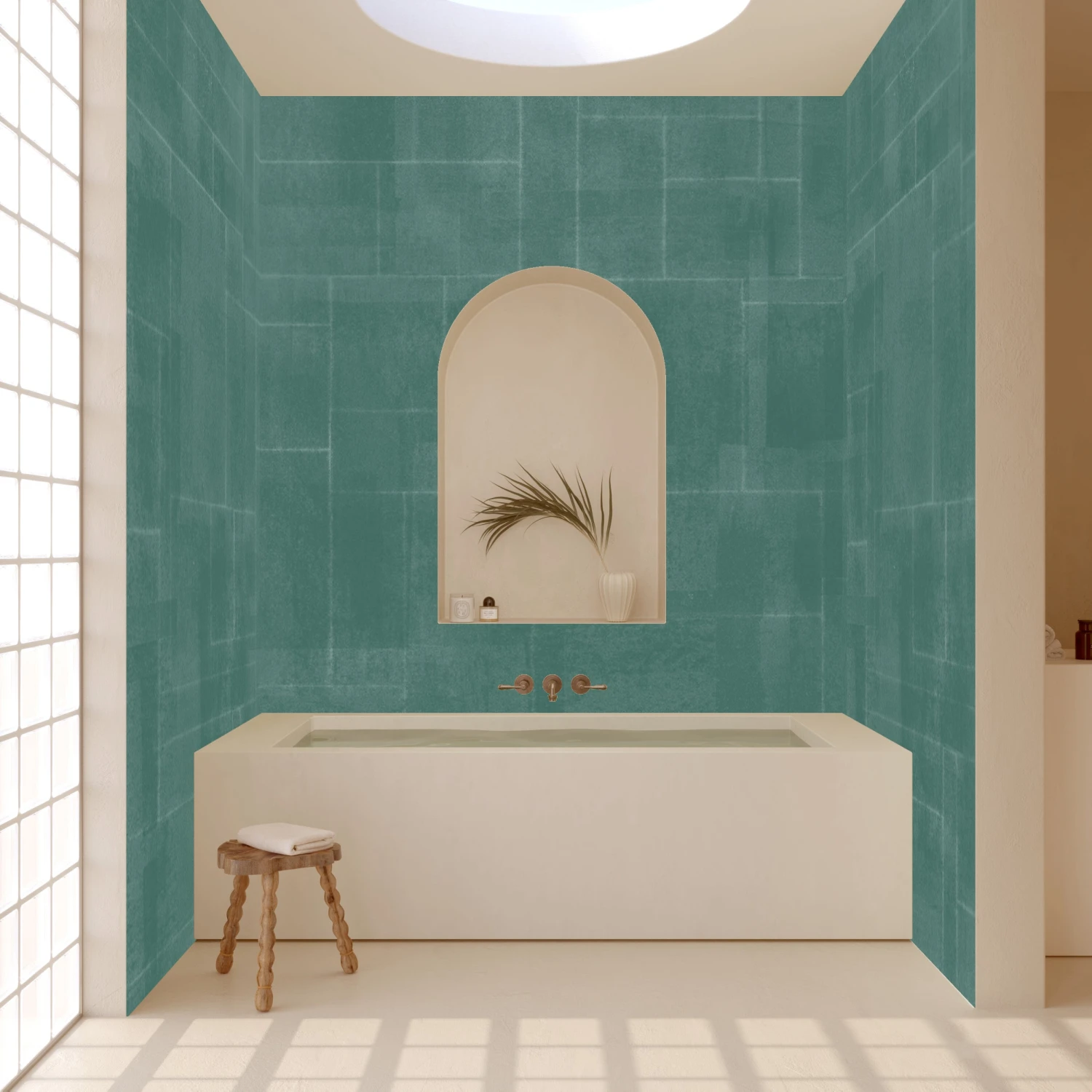 Jigsaw© Mural Wallpaper In Teal 8 Jigsaw© Mural Wallpaper In Teal - Image 8