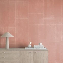 Jigsaw© Mural Wallpaper In Terracotta -Drop It Modern Sales jigsaw render terracotta