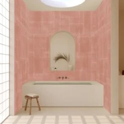 Jigsaw© Mural Wallpaper In Terracotta -Drop It Modern Sales jigsaw render terracotta 03