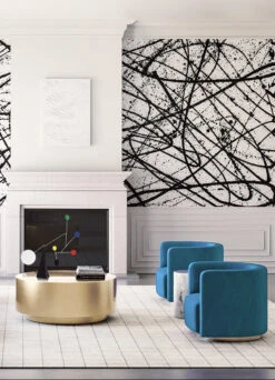 Lady Luck© Mural Wallpaper In Black + White -Drop It Modern Sales lady luck white final 2 web