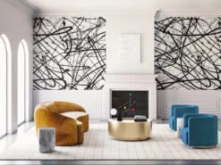 Lady Luck© Mural Wallpaper In Black + White -Drop It Modern Sales lady luck white final 3web USE