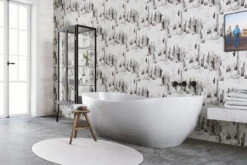 Desert Llama© Wallpaper In Black + Cremé -Drop It Modern Sales llama 2web