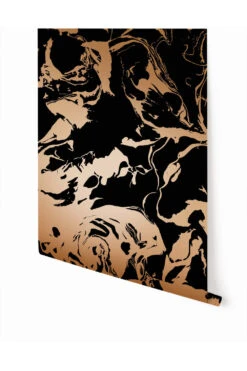 Marble© Wallpaper In Gold On Ebony