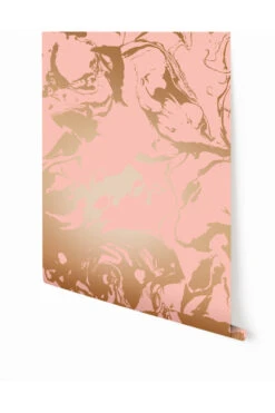 Marble© Wallpaper In Gold On Mauve
