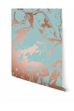 Marble© Wallpaper In Rosegold On Mint