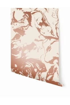 Marble© Wallpaper In Rosegold On White