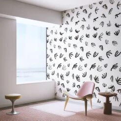 Coral© Wallpaper In Black + White -Drop It Modern Sales matisse 1 black white