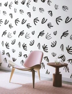 Coral© Wallpaper In Black + White -Drop It Modern Sales matisse 1 black whitecrop1