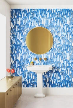 Kelp© Wallpaper In Blue -Drop It Modern Sales matisse 2 bluecropweb