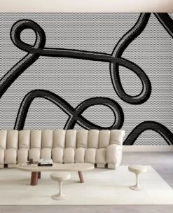 McFly© Mural Wallpaper In Black -Drop It Modern Sales mcfly black render 06