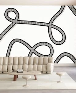 McFly© Mural Wallpaper In Black + White -Drop It Modern Sales mcfly black white render 05