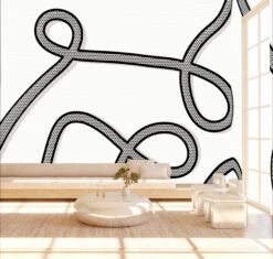 McFly© Mural Wallpaper In Black + White -Drop It Modern Sales mcfly black white render 06