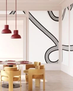 McFly© Mural Wallpaper In Black + White -Drop It Modern Sales mcfly black white rendering 2