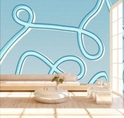 McFly© Mural Wallpaper In Bluebird -Drop It Modern Sales mcfly blue render 03