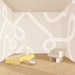 McFly© Mural Wallpaper In Cremé -Drop It Modern Sales mcfly creme render 12