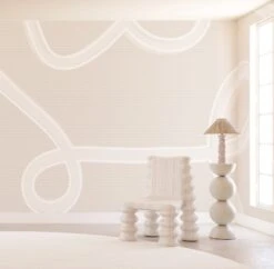 McFly© Mural Wallpaper In Cremé -Drop It Modern Sales mcfly creme renderingcrop