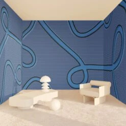 McFly© Mural Wallpaper In Denim -Drop It Modern Sales mcfly denim render 044