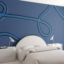 McFly© Mural Wallpaper In Denim -Drop It Modern Sales mcfly denim render 09