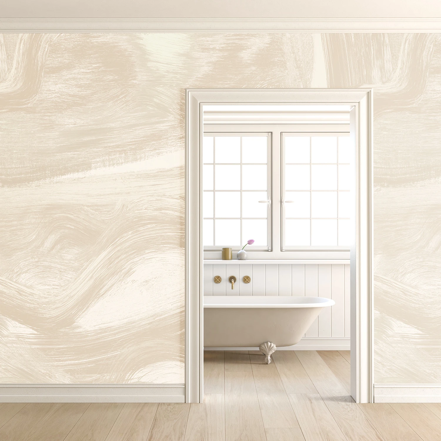 Modern Art© Mural Wallpaper In Creme 7 Modern Art© Mural Wallpaper In Creme - Image 7