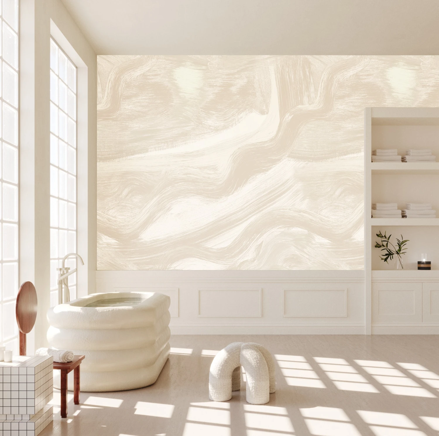 Modern Art© Mural Wallpaper In Creme 9 Modern Art© Mural Wallpaper In Creme - Image 9