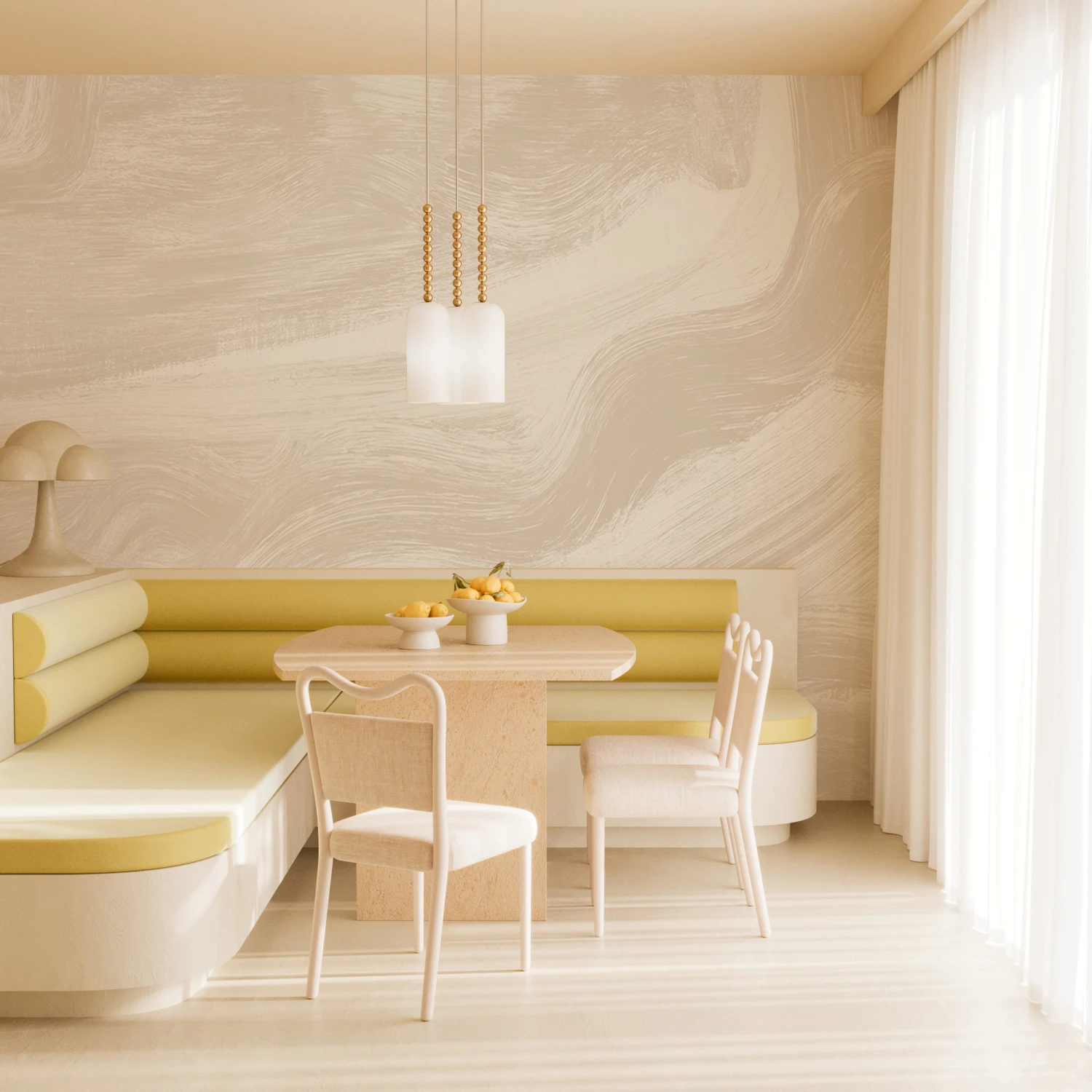 Modern Art© Mural Wallpaper In Creme 5 Modern Art© Mural Wallpaper In Creme - Image 5