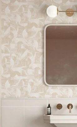 Block Party© Wallpaper In Sand -Drop It Modern Sales modern art cremeeditcrop1