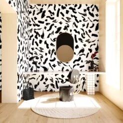 Mombasa© Wallpaper In Black + White 8 Mombasa© Wallpaper In Black + White -Drop It Modern Sales mombasa black white rendering