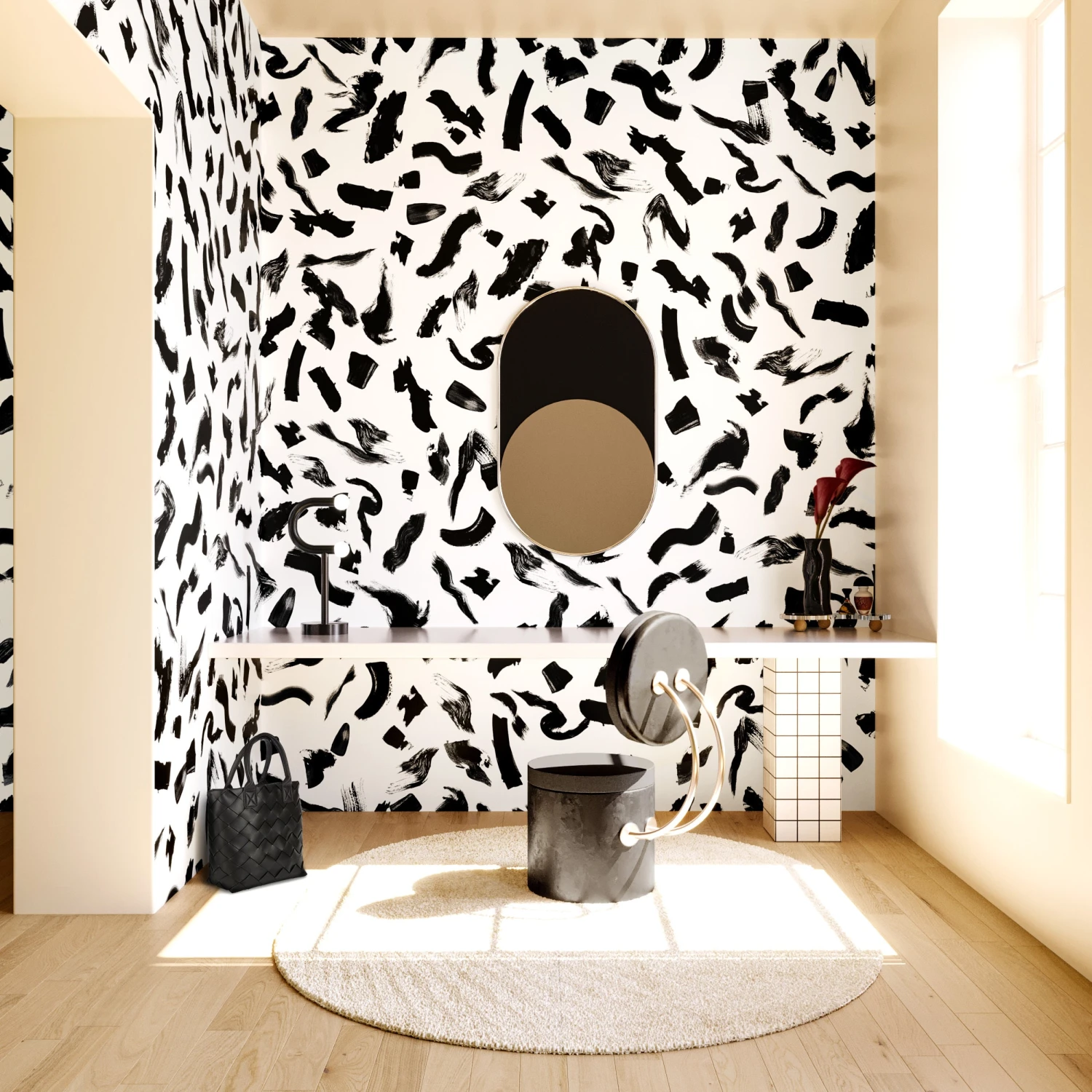 Mombasa© Wallpaper In Black + White 3 Mombasa© Wallpaper In Black + White - Image 3