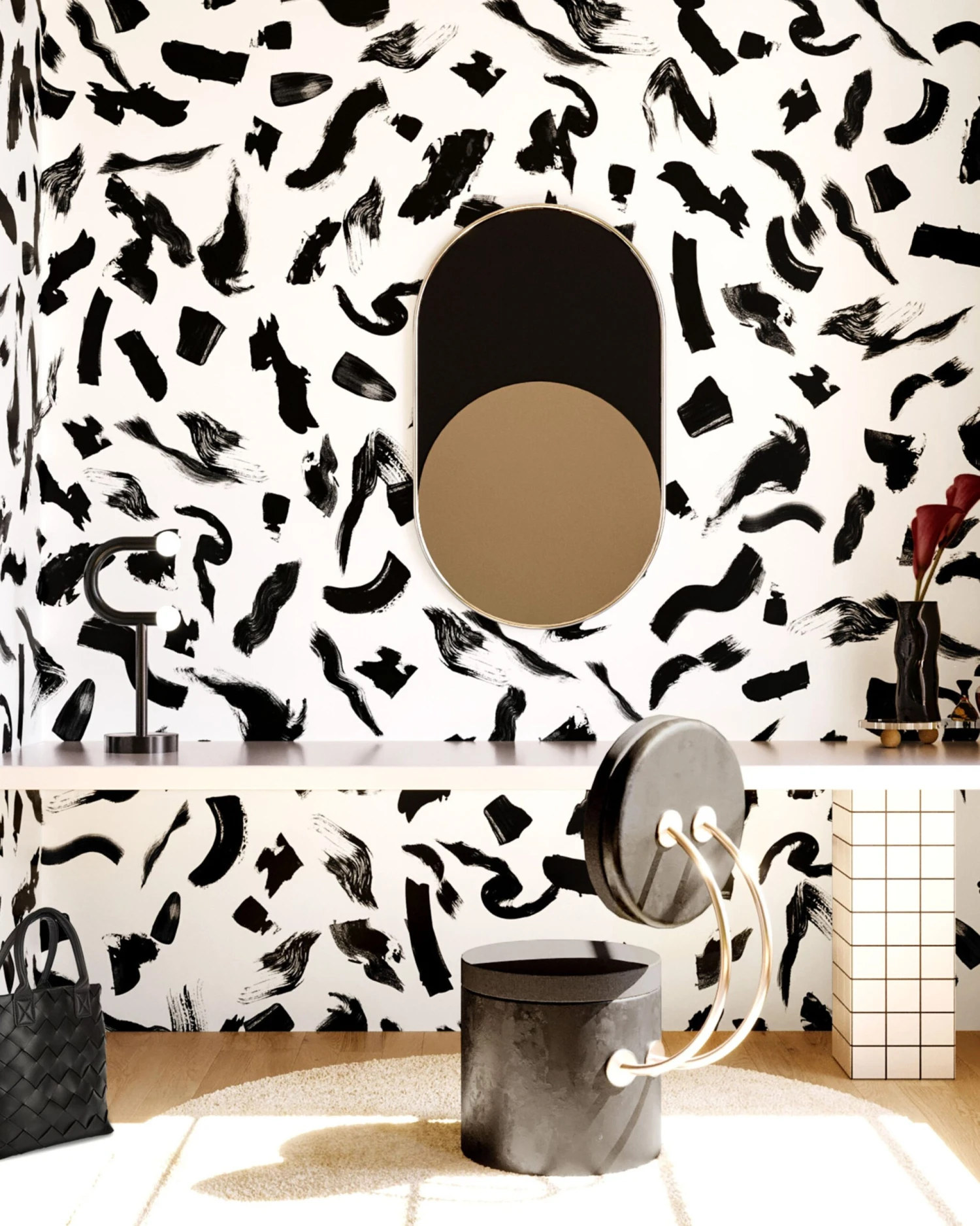 Mombasa© Wallpaper In Black + White 4 Mombasa© Wallpaper In Black + White - Image 4