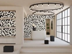 Mombasa© Wallpaper In Cremé + Black -Drop It Modern Sales mombasa creme black rendering