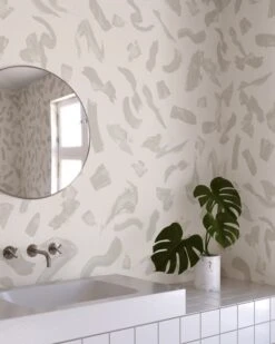 Mombasa© Wallpaper In Pewter -Drop It Modern Sales mombasa pewter rendering 2