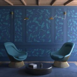 Mombasa© Wallpaper In Sapphire -Drop It Modern Sales mombasa sapphire rendering