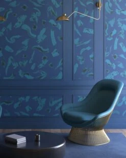 Mombasa© Wallpaper In Sapphire -Drop It Modern Sales mombasa sapphire rendering 2