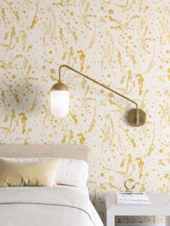 Spot On© Wallpaper In Mustard -Drop It Modern Sales mustard fixed web