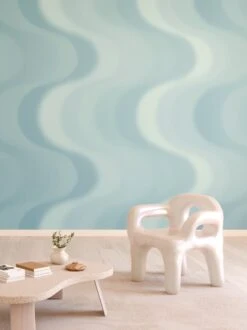 Oceanic© Mural Wallpaper In Denim -Drop It Modern Sales oceanic denim rendering 1