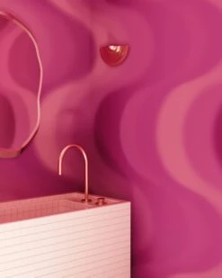Oceanic© Mural Wallpaper In Fuchsia -Drop It Modern Sales oceanic fuchsia rendering 2