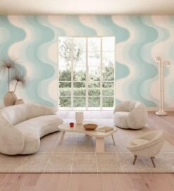Oceanic© Mural Wallpaper In Mallow -Drop It Modern Sales oceanic mallow rendering 1