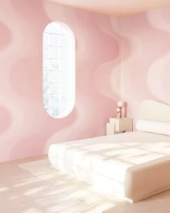 Oceanic© Mural Wallpaper In Pink 9 Oceanic© Mural Wallpaper In Pink -Drop It Modern Sales oceanic pink rendering 2