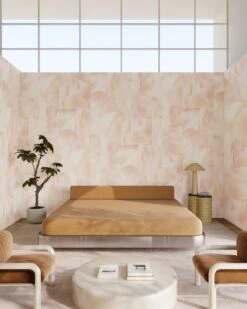 Onyx Rock© Wallpaper In Rose -Drop It Modern Sales onyxrockroserender02