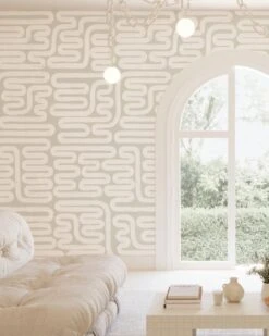 Pac-Man© Wallpaper In Soapstone -Drop It Modern Sales pac man soapstone crop b1